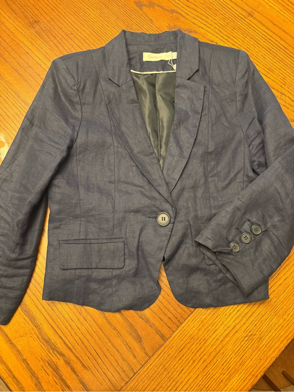 Costa Blanca Navy Single-Button Tailored Blazer